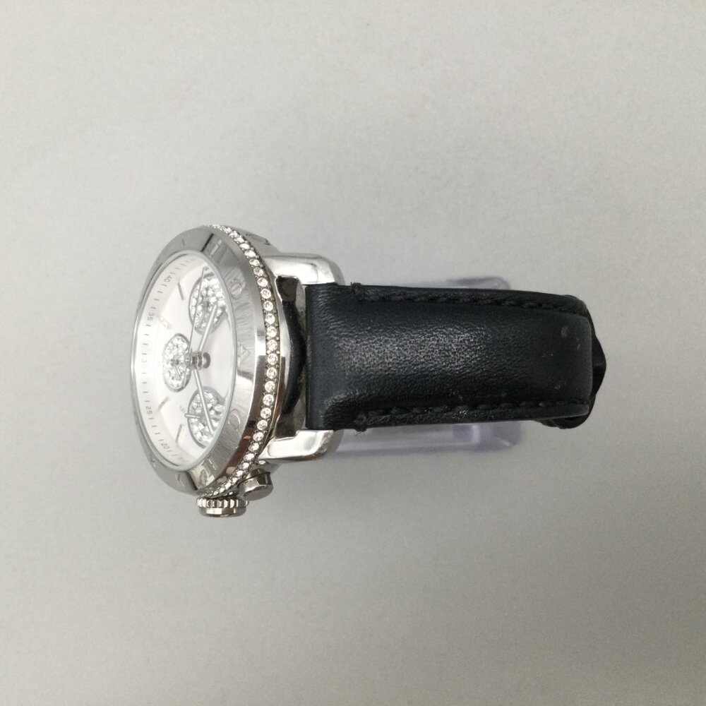 Coach Legacy Sport Chronograph Watch Women 36mm Silver Tone Leather New Battery - Picture 4 of 15